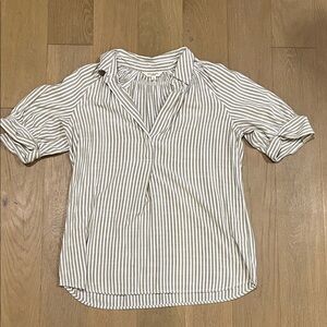 Max Studio Beige Striped Blouse